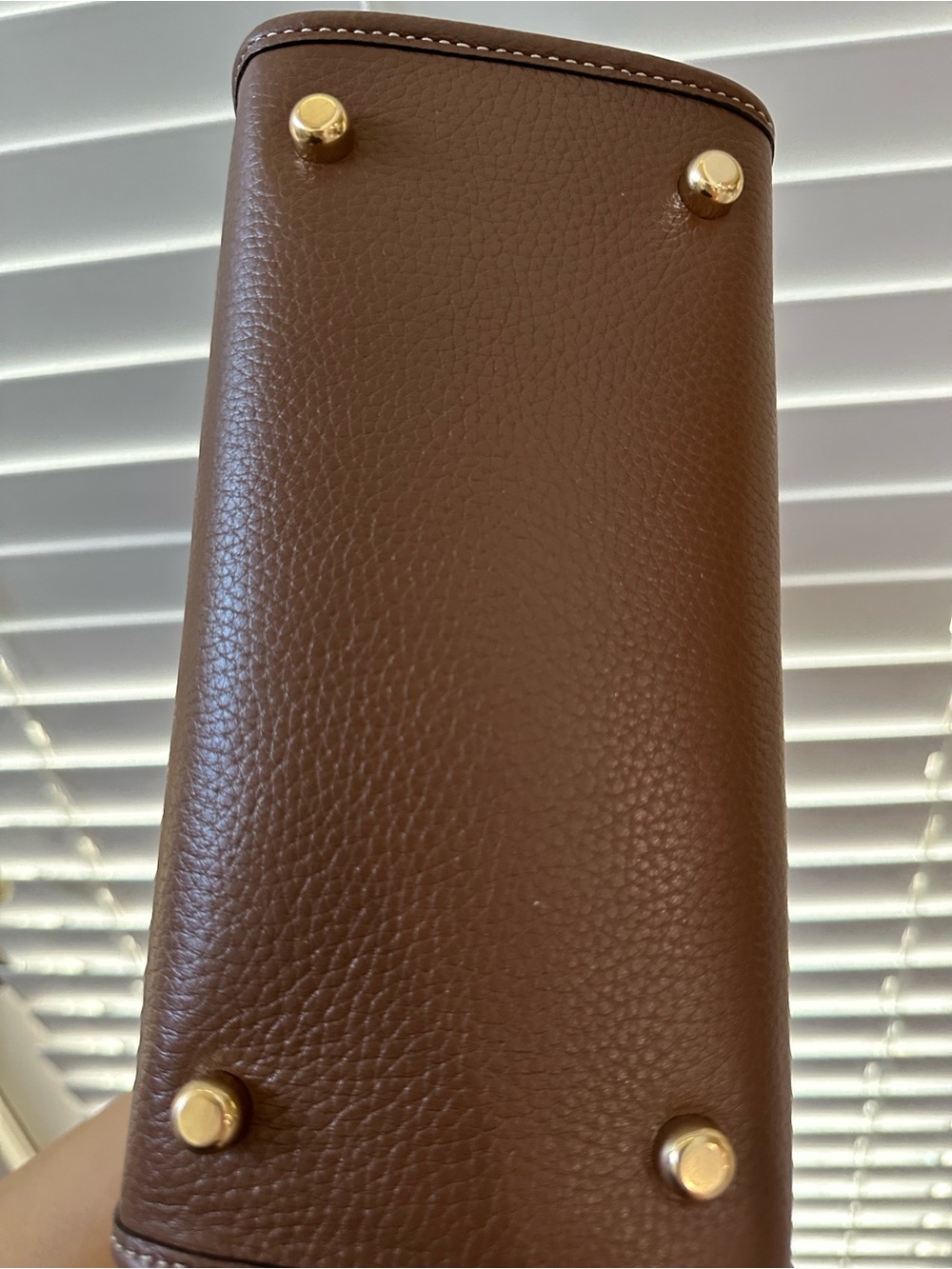 Coach Dempsey 22 signature Hedgehog Print Tote in Brown with Red Handles - Picture 6 of 8